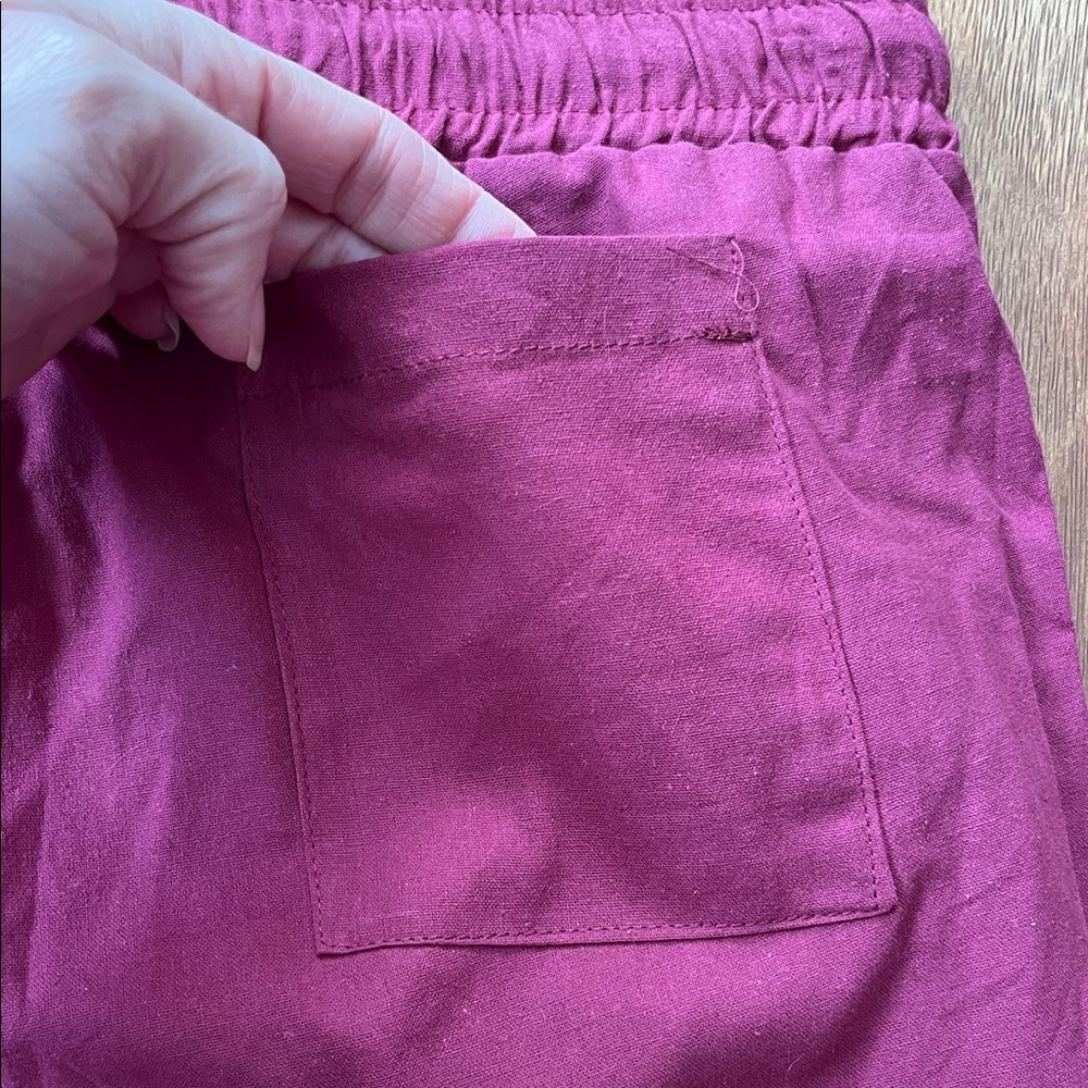 2 new Amazon Burgundy and Tan Drawstring Pants - Picture 12 of 16